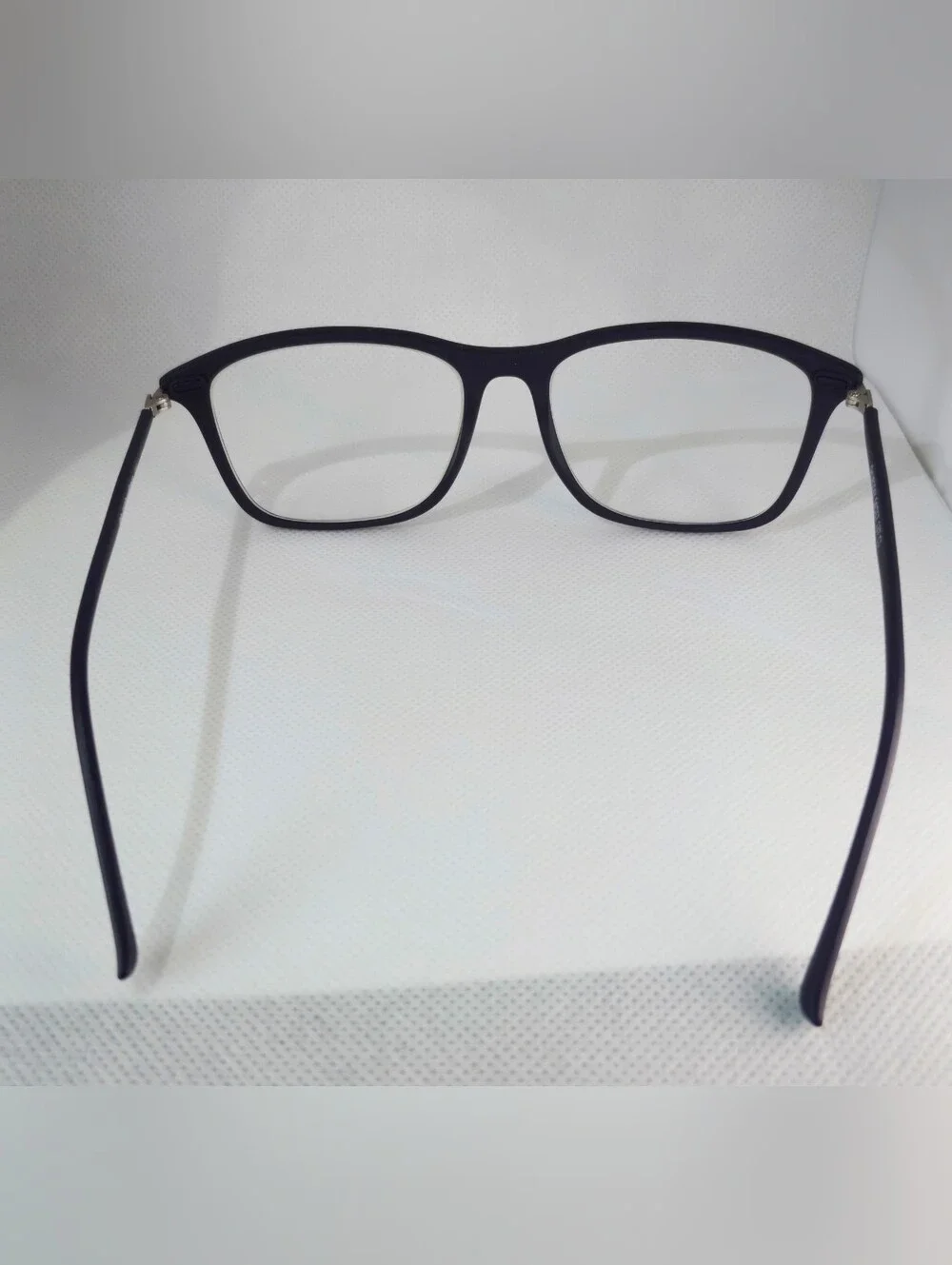 Thursday. Dark Navy Rectangular Eyeglass Frames. Rounded Edges